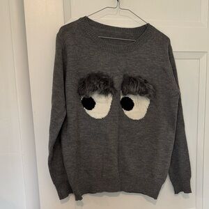 Whimsical, fur embellishment, Sweater XS-M
